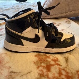 Air Jordan Retro Toddler/Kids Black and White High-Top Sneakers.  Never worn!